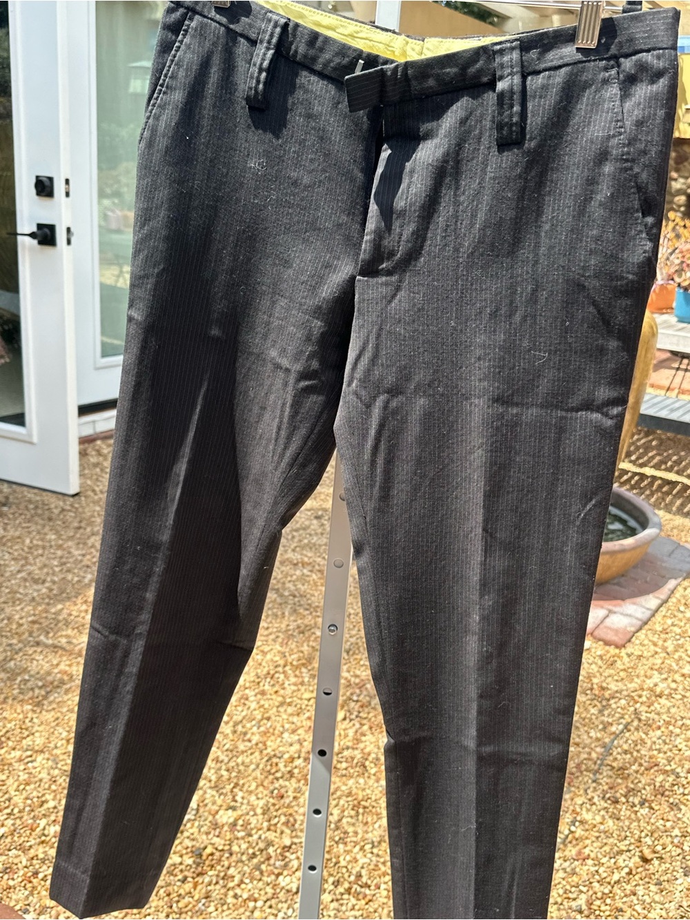 J.Lindeberg Men's Pinstripe Dress Pants in Charcoal